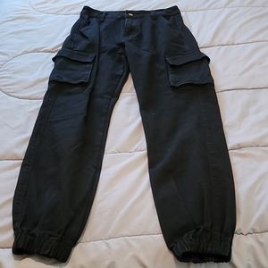 High-rise flap pocket cargo jeans